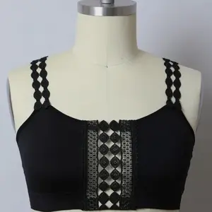Boho Eye Lace Applique Bralette Plus Size Women's Wireless