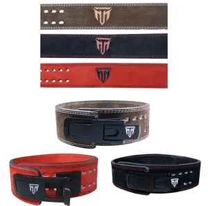 MT 13mm Genuine Suede Leather Lever Weight Lifting Belt Powerlifting Fitness Gym Belt