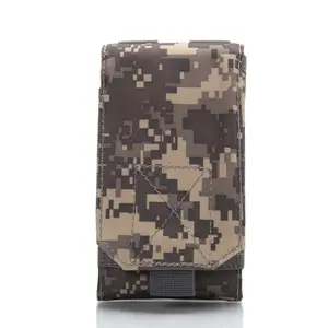 Unisex Camouflage Outdoor Phone Pouch, Large Screen Waist Bag for Hiking Commuting, Molle Attachment Bag, 6 Inch Smartphone Case