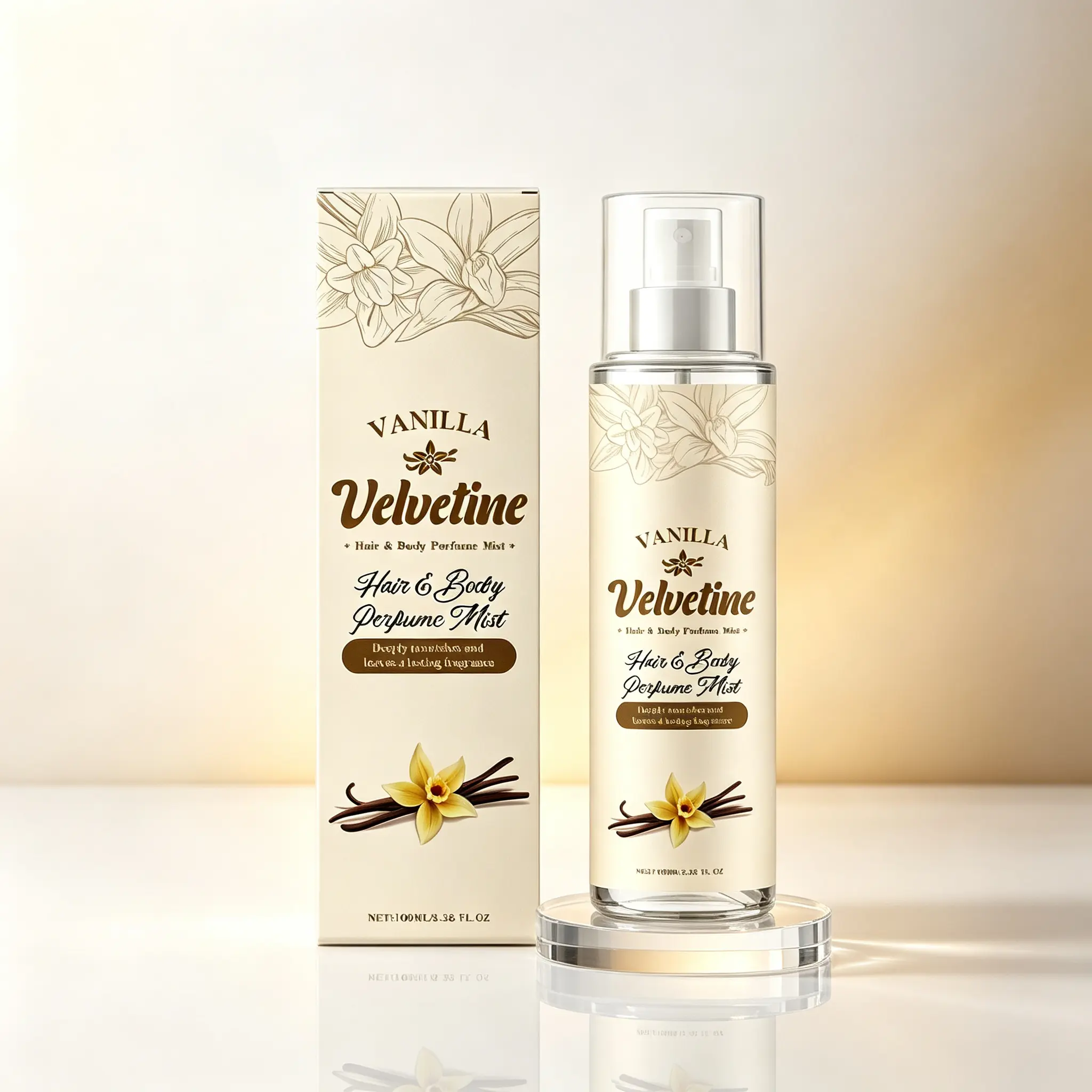 Vanilla Hair & Body Perfume Mist – Luxurious, Long-Lasting Fragrance That Deeply Nourishes & Softens Hair and Skin | Warm, Cozy Vanilla Scent with a Silky, Velvety Finish | 100ml