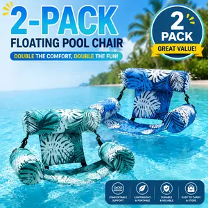 2 Pack Lake Beach Floating Seat Hammock for Adults, Inflatable Backrest Water Lounge Chair, Versatile Float Accessory for Outdoor Summer Water Fun