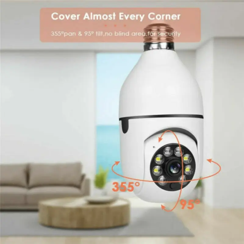 IR E27 Light Bulb Camera 1080P HD Wireless Wi-Fi Smart Home Security Camera