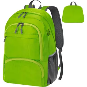 20L Lightweight Packable Hiking Daypack Foldable Backpack for Men Women Small Travel Outdoor Foldable  Bag-green