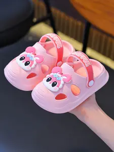 Children Summer New Rabbit Hole Lightweight Sandals Cartoon Cute Soft Sole Comfortable Beach Slippers, Kids Casual Footwear for Playtime