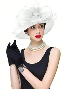 1pc Kentucky Derby Party Dinner Chapeau Fascinator Hats For Women Vintage Bridal Wedding Hats Hair Clip Black Hair Accessories Brides Tea Party Fascinator Halloween Costumes Accessories Hat, Mini Top Hat