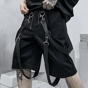 XYXIONGMAO Men's Cyberpunk Shorts Techwear Sweatpants Slacks Hip Hop Streetwear Jogger Tactical Cargo Pants Overalls