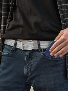 Men's Elastic Waistband, Knitted Stretch Golf Sports Belt, Baseball Belt, Street Style Belt, Adjustable Belt, Multiple Colors Available, Fits Casual Jeans, Breathable Comfort, Textured Belt