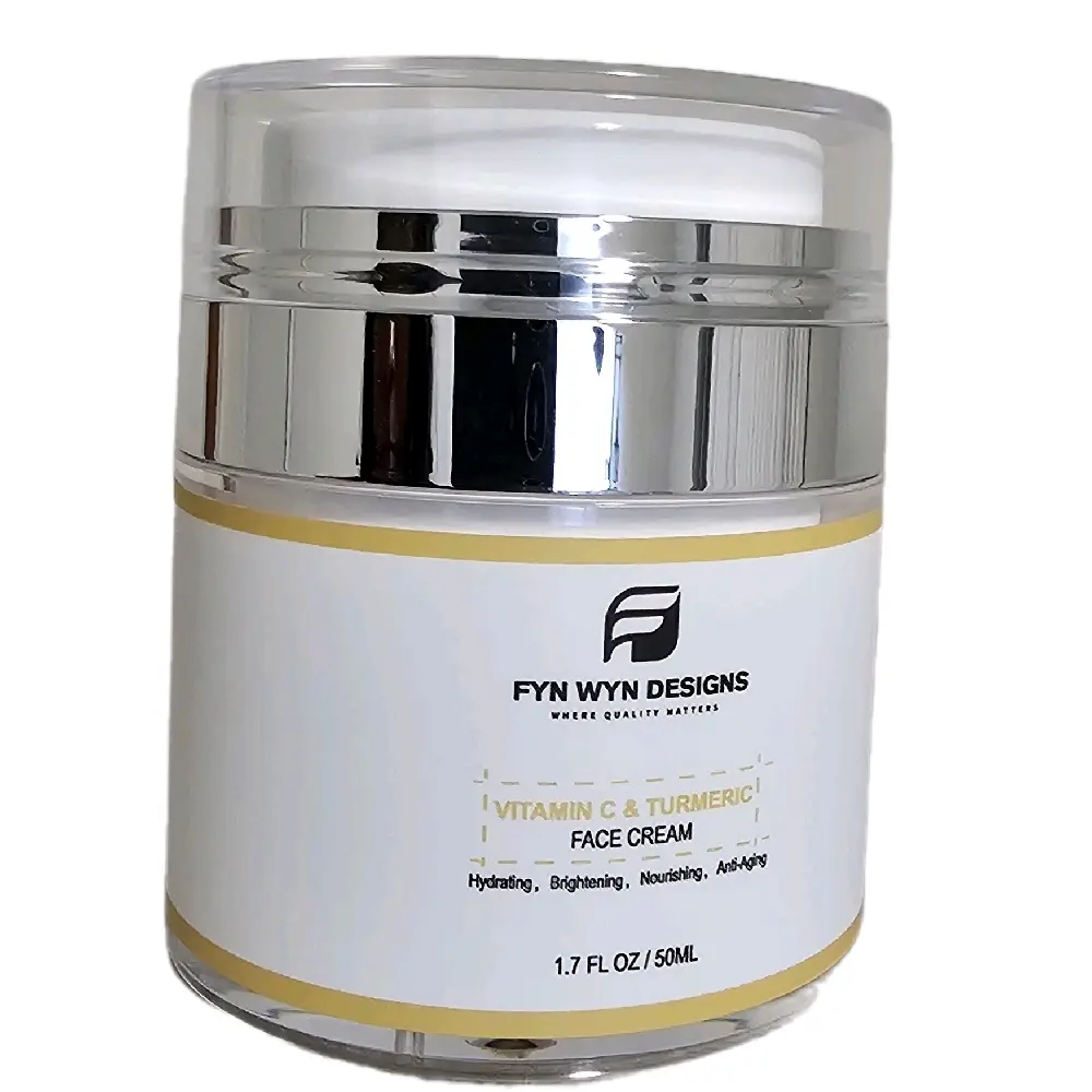 Fyn Wyn Designs Day & Night Facial Moisturizer with Jojoba Oil, Turmeric & Sunflower, Hydrating Anti-Aging Cream for Smooth Skin & Sun Protection, 1.7 oz, Rosemary, Pore, Radiant Skin, Moisturizers & Mists