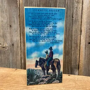 Cowboys’ Prayer Wood Sign | Rustic Western Home Decor (8” x 4”)