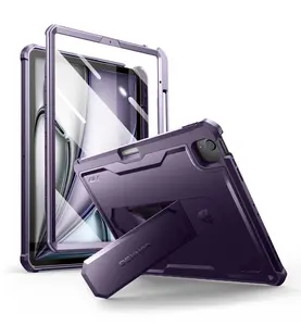 Dexnor for iPad Air 13 Inch Case 2025/2024 (M3/M2) with Pencil Holder, [Built-in Screen Protector & Multi-Angle Kickstand] Heavy Duty Shockproof Full Body Protective Cover for iPad Air 13