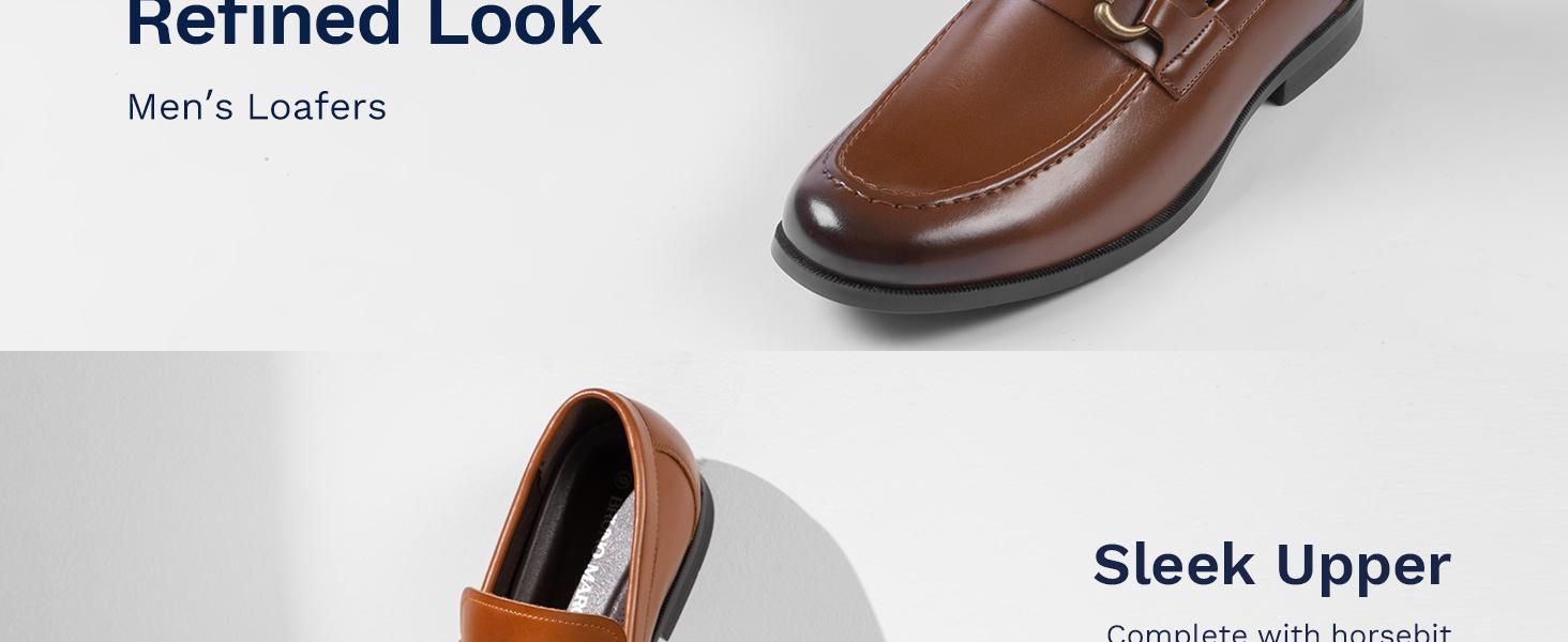 Bruno Marc Men's Metallic Slip-On Dress Loafers SpringStatements