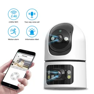WiFi Smart Indoor Camera Dual Lens 355 ° Panoramic Home Surveillance Camera | Support Mobile Phone Remote/Voice intercom/Infrared Night Vision/Motion Detection