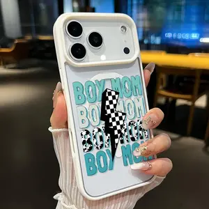 Magnetic Phone Case for iPhone 17 Pro Max 16 Plus 15 14 13 12 11 Air E Boy Mom Vibe Pattern Non-Yellowing Shockproof Soft Silicone Transparent Acrylic Cover Supports Wireless Charging.