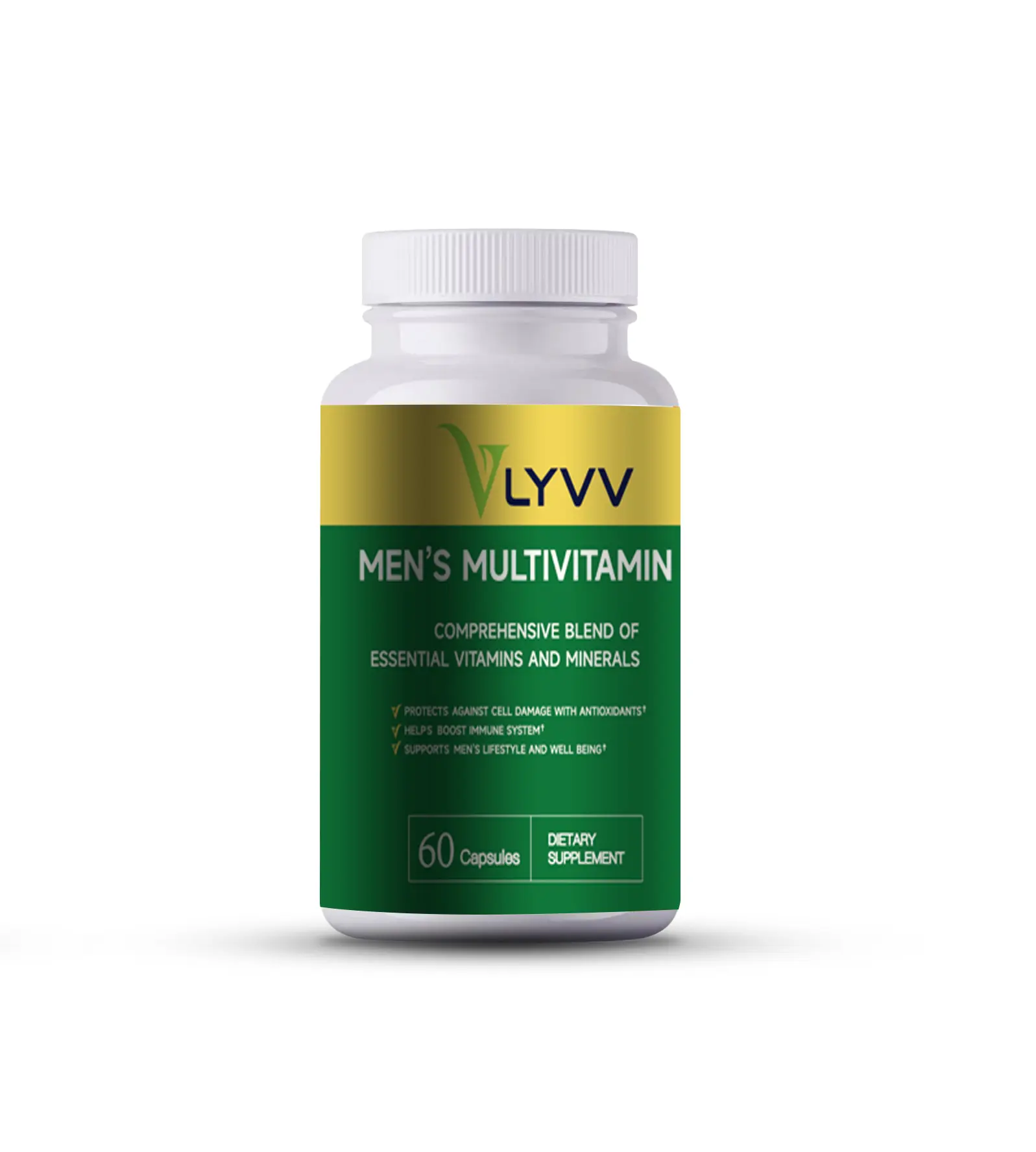 Lyvv Men's Multivitamin - Comprehensive Blend of Essential Vitamins and Minerals, Antioxidants, Immune Support, Well-being support Healthcare Supplement