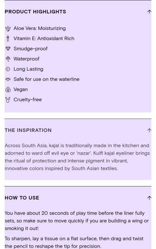 Kulfi Underlined Kajal Eyeliner - Ultra Smooth Waterproof Smudge Proof Long Lasting Eyeliner