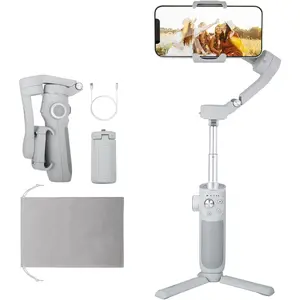 VB 4 Smartphone Gimbal with 8.4''Extendable Rod,AI ,Gesture Control,Foldable&Portable Gimbal Stabilizer for Vlog YouTube  Live Video Record,&Android,Max 0.57lb