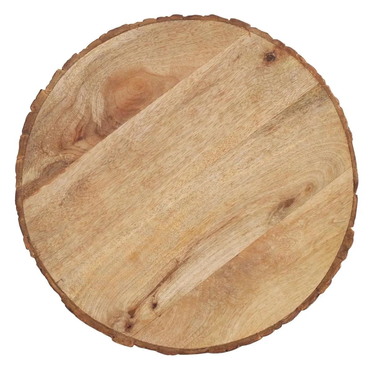 Saro Lifestyle CH668.N14R 14 in. Rustic Bark Edge Wooden Charger Plates - Natural Look, Set of 4