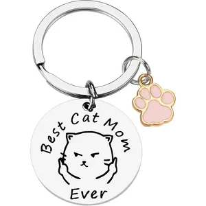 Dog Mom Keychain Cat Mom Keychain Funny Mum Gift Keyring for Women Birthday Mother’s Day Valentine's Day Gifts