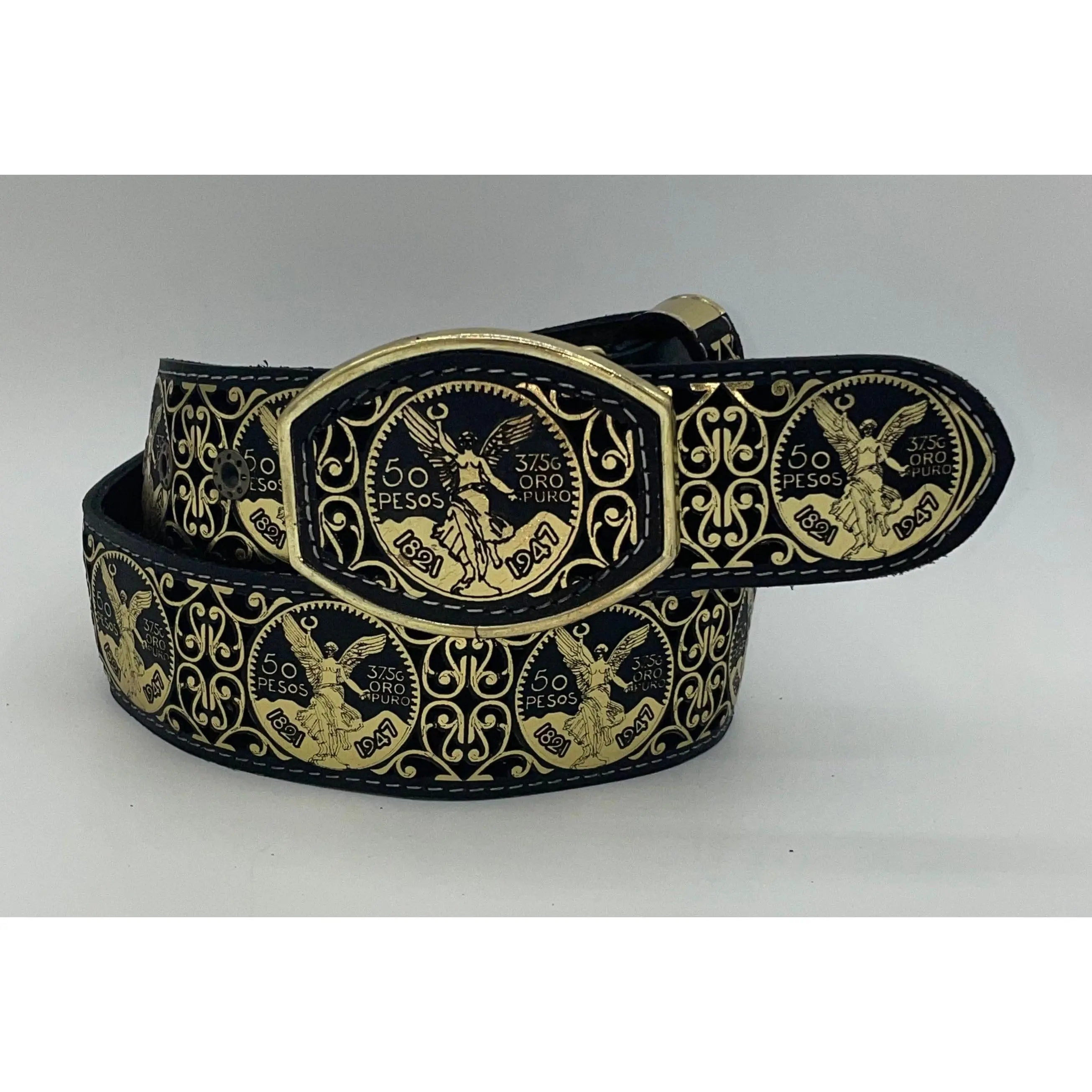 El Primo x Arctic Hatters Cinto Lazer Centenario Dorado/Negro