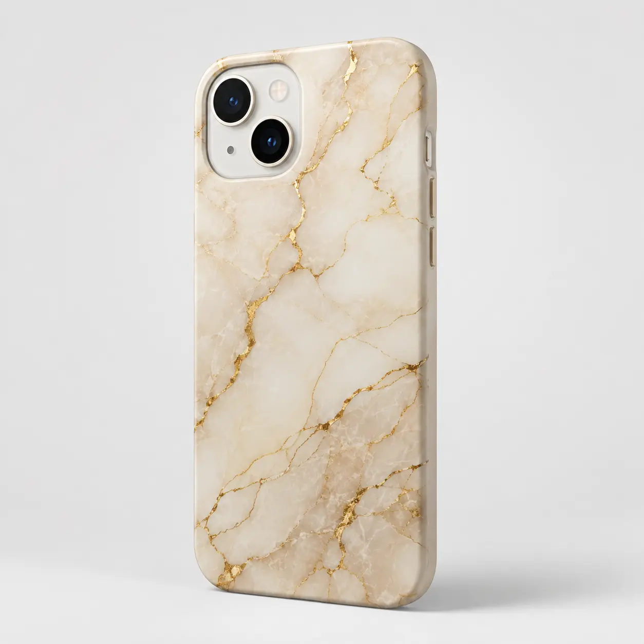 Elegant Marble iPhone Case with Gold Accents - Stylish Protective Cover for Your Device