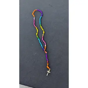 Rainbow, Knotted Rosary, small