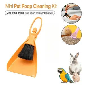 Small Pet Cleaning Tools, Mini Broom and Dustpan Set, Hamster Cage Cleaner, Small Animal Poop Scooper, Reptile and Rabbit Cage Cleaners