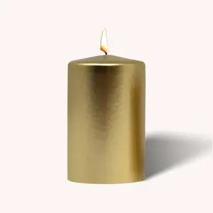Metallic Gold Pillar Candle - 2.5 x 4" - 6 Pack