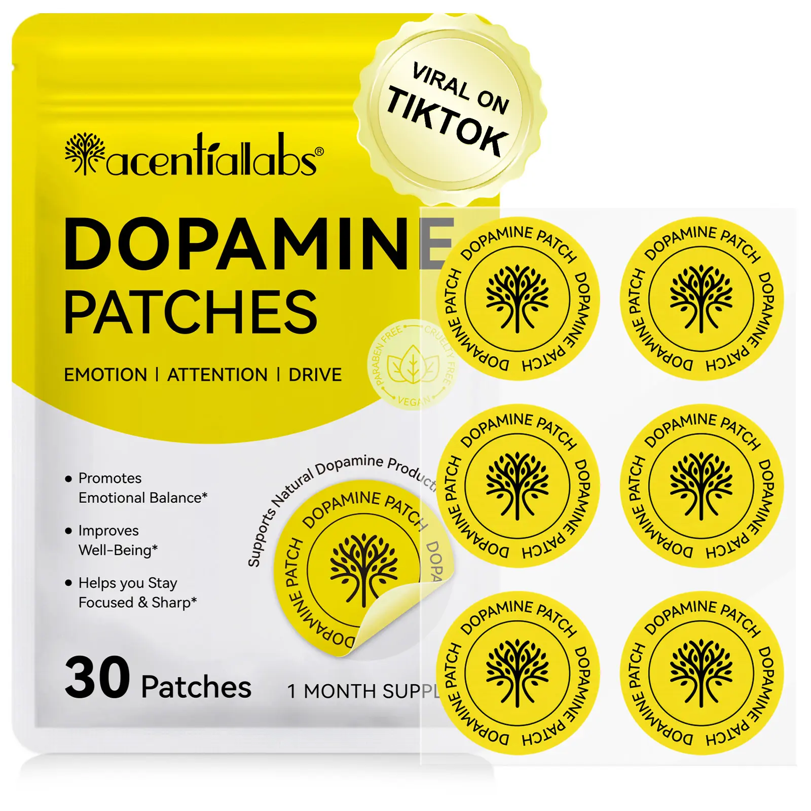 Acential Labs Multi-Functional Relief Patches, 30 Count, Ideal for Daily Use, Suitable for All Skin Types
