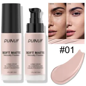 DUNUF 3 Color Foundation with Matte Long-lasting Concealing Effect and Lightweight Texture Soft Matte Makeup