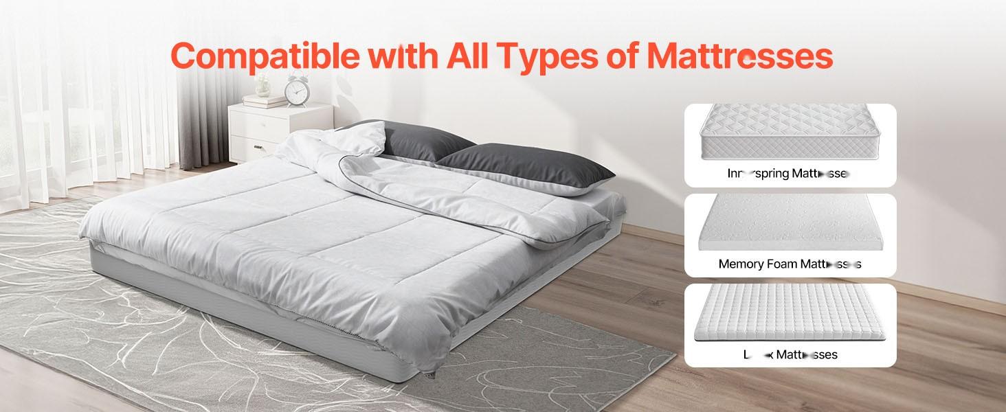 Queen Box Spring And Bed Frame With Washable Fabric Cover, Heavy Duty Metal Mattress Foundation For Queen Bed, 5.1-Inch Platform, 3500 Lbs Weight Capacity, Easy Assembly, 79.1 X 59.6 X 5.1 Inches