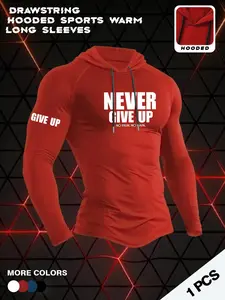 Men's Fashion Hooded Long Sleeve Sweatshirt, Casual Fitted Design, All-Season Wear, Moderate Fabric Thickness, H-Type Silhouette