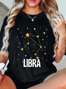 100% Cotton Libra Zodiac Sign Astrology Constellation Star Sign Gifts T-Shirt
