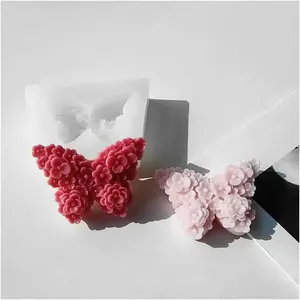 Silicone Candle Molds, 3D Flower Butterfly Scented Candle Mold, Romantic Atmosphere Design, Colorless, BPA Free, Silicone Molds for Candle Making, DIY, Resin, Wax, Soap, Clay, Chocolate Etc