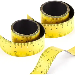 2 Pcs 39.37 Inch Ruler Tape Measure with Both Inches and Centimeters, Suitable for Whiteboard, Lathes, Workshops, Mills, Easy to Take (Yellow)