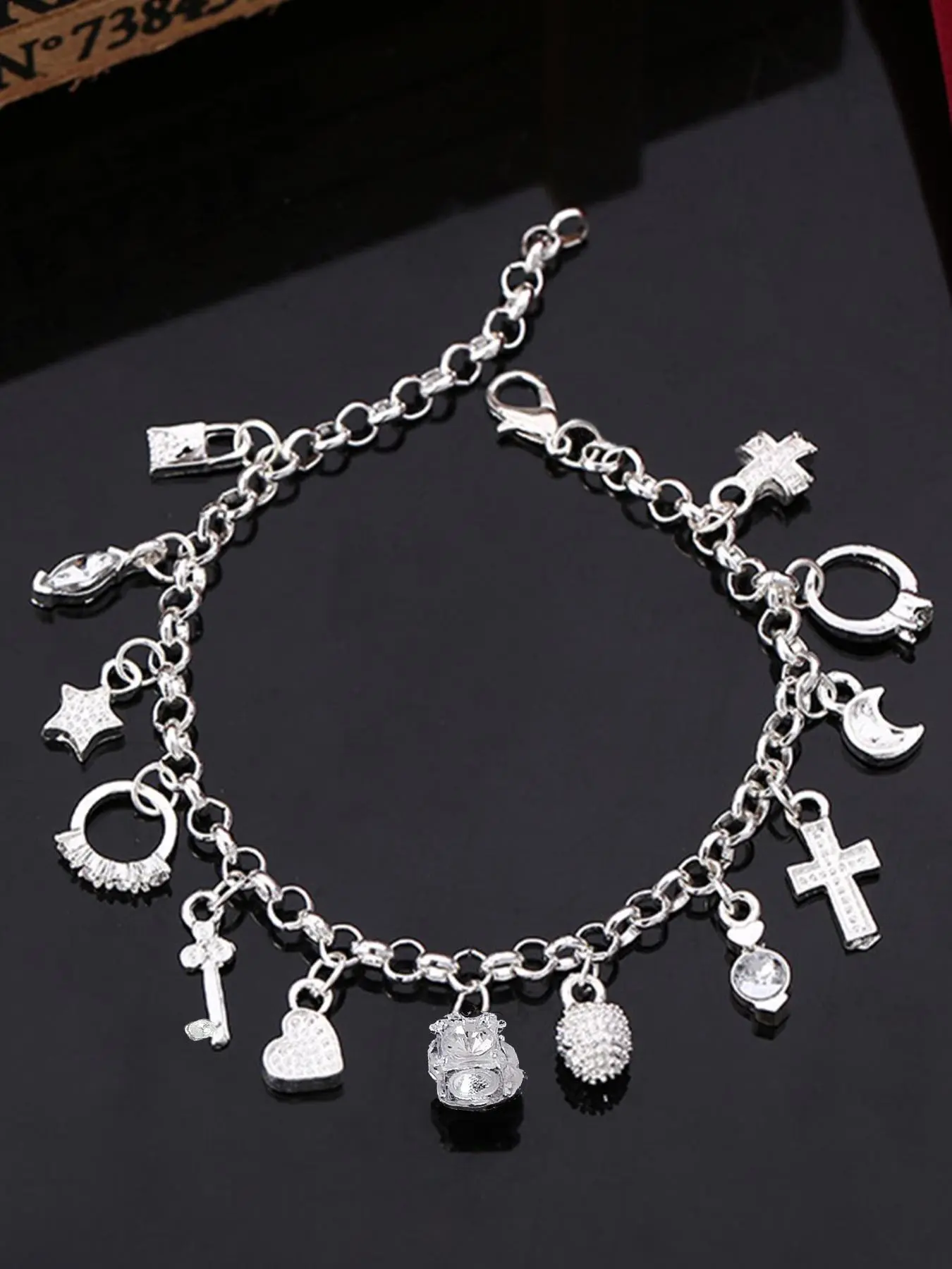 Punk Style Cross & Heart Design Alloy Pendant Necklace, Costume Jewelry Necklace, Fashion Neck Jewelry for Party, Daily Clothing Decor, Jewelry for Gift, Fashion Cool Accessories