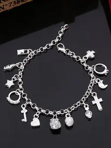 Punk Style Cross & Heart Design Pendant Necklace, Fashion Neck Jewelry for Party, Daily Clothing Decor, Trendy All-match & Exquisite Jewelry for Gift, Chain Jewelry, Heart Shaped Necklace