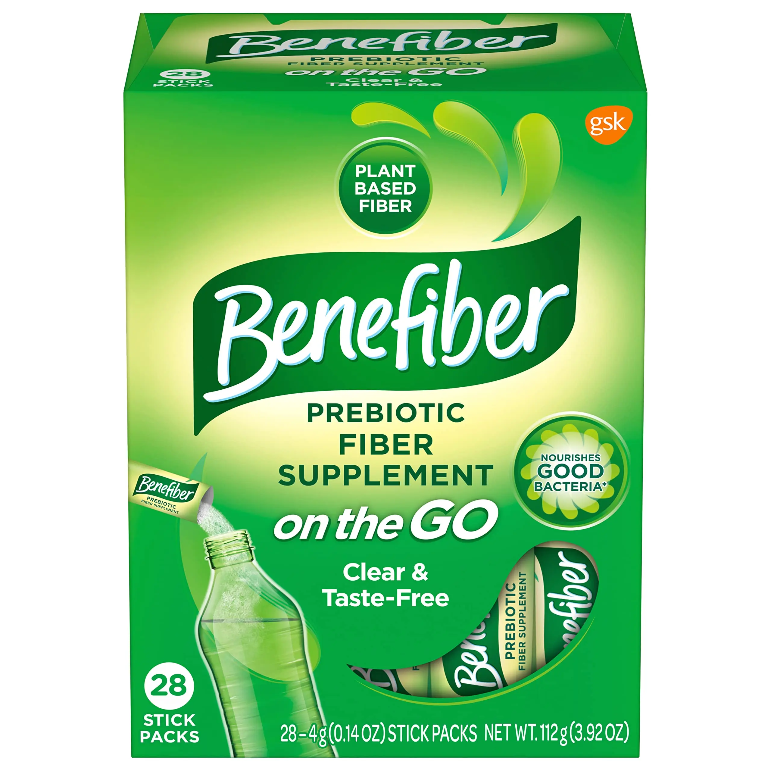 On The Go Prebiotic Fiber Supplement Powder Daily Fiber Unflavored 28 Stick Packs