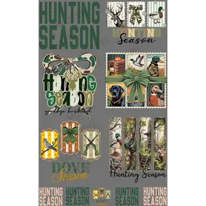 HUNTING SEASON (1) PREMADE GANGSHEET - 22X36 DTF TRANSFERS - DIRECT TO FILM