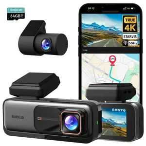 Botslab 4K Dash Cam Front & Rear with Night Vision 24/7 Parking Mode 170° Ultra Wide Angle ADAS WDR 5G/2.4G WiFi Built-in GPS 64GB SD Card Included
