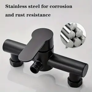 Bathroom Sink Faucet, 304 Stainless Steel Shower Mixer Tap, Dual Function Cold Hot Water, Corrosion Resistant, Durable Design