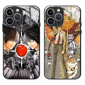 Light Yagami Phone Cases Anime Death Note Glass Black Shells For iPhone 17 Promax Pro Air 16 Plus 15 14 13 12 11 Protective Mirror Cover Perfect Christmas Halloween Birthday Gift