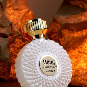 Mirada Bling White Pearl Eau de Parfum 3.4oz Floral Fragrance with Pear Blossom & Cashmere Wood Made in UAE