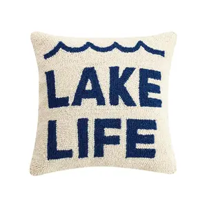 Peking Handicraft  14 x 14 in. Lake Life Pillow