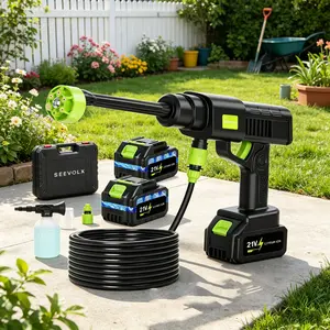 SEEVOLX Wireless Pressure Washer Gun - 990PSI High Pressure, 6-in-1 Nozzle, Foam Sprayer, Ideal for Car Washing, Patio Cleaning & Garden Watering