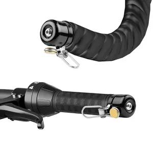 Bar End Bike Bell - 80dB Loud Aluminum Handlebar End Plug Bell for Road & Mountain Bikes, Fits 18-25mm Bars, Lightweight (1.85 oz), Waterproof Bicycle Bell - Black