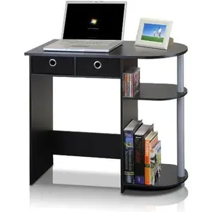 31.5" Wide Gaming Desk with 2 Side Shelves and Storage Bins, Computer Desk, Office Desk for Home Office, Study Room, Dorm, Bedroom, Black