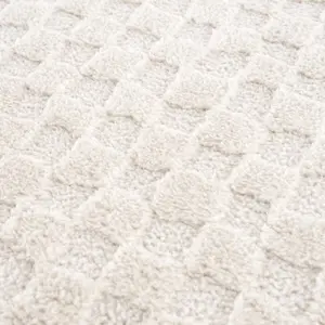 Leryn Ivory Checkered Area Rug - Checked Beige/Cream Rug