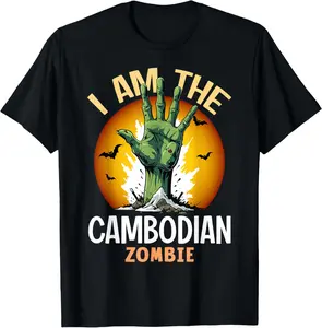 100%cotton Halloween Matching Cambodian Zombie Costume T-Shirt