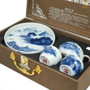 Blue and White Landscape Xishi Teapot Gift Set｜Hand-Painted Porcelain Art｜Oriental Elegance｜Premium Tea Ceremony Collection