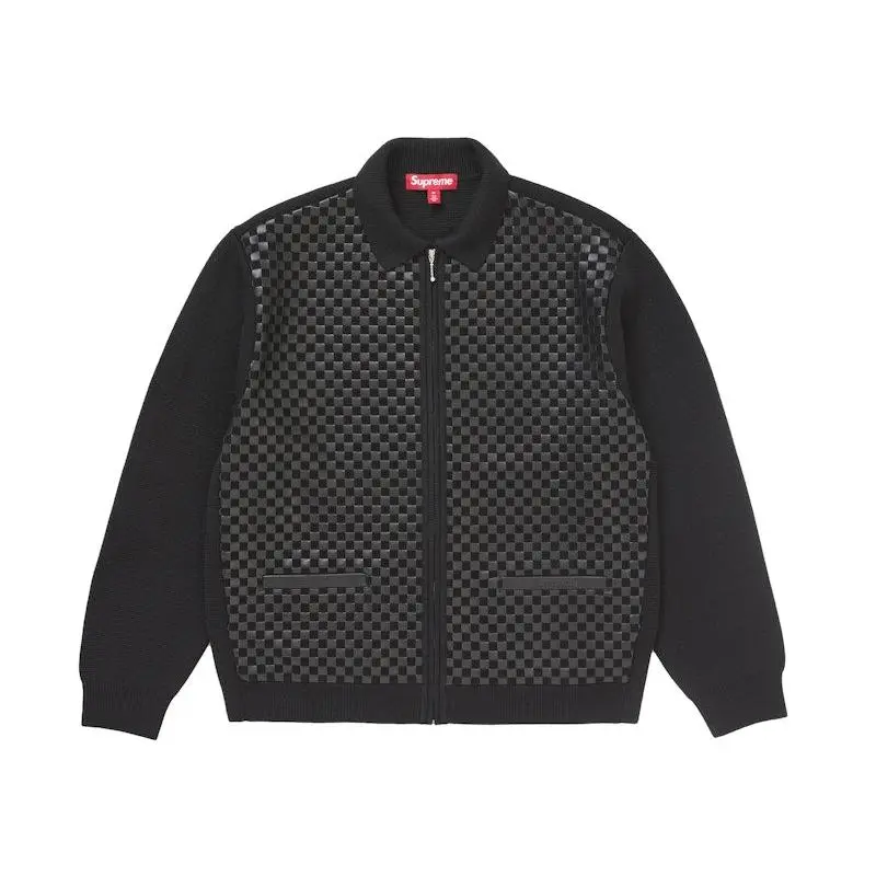 Supreme Woven Leather Zip Up Cardigan (FW24) Black (men) by StockX